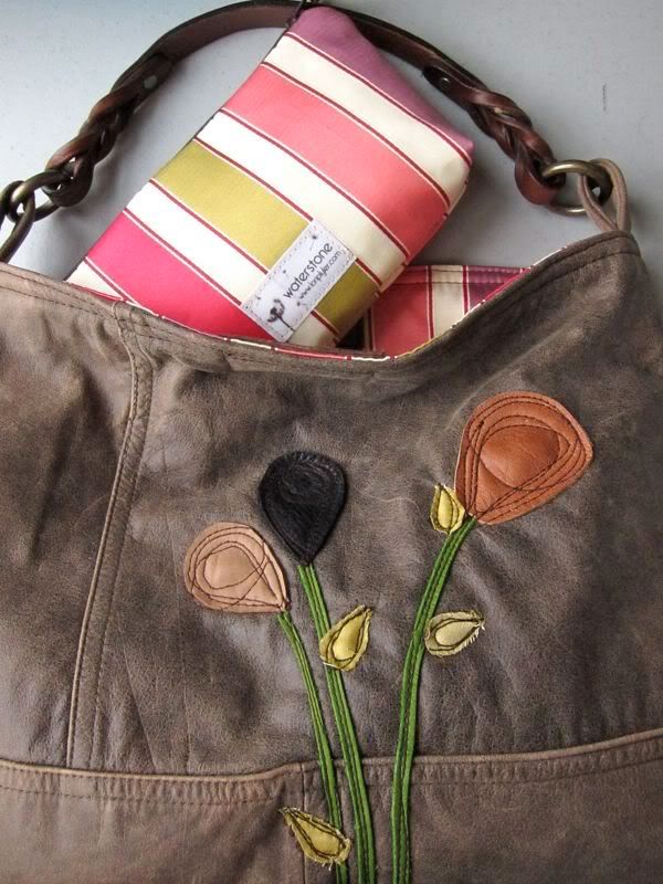 waterstone eco friendly recycled leather handbags & accessories by lori plyler