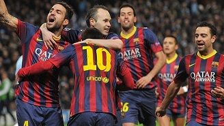 Barça defeat Manchester City 2-0 in first leg of European clash.