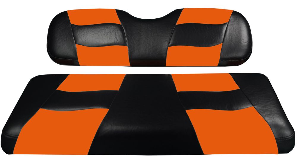 RIPTIDE Black/Orange Two-Tone Seat Covers for Club Car Precedent
