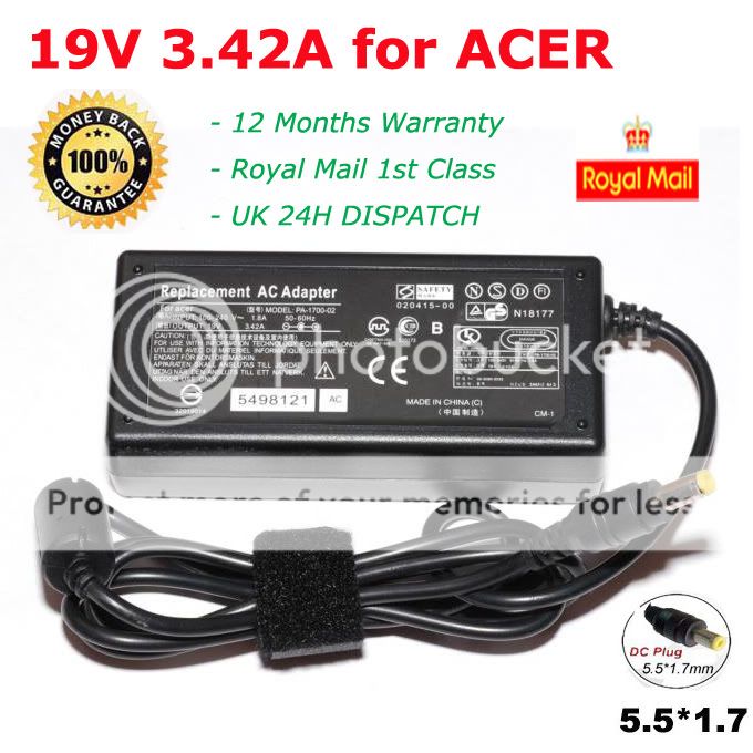 19V 3.42A FOR ACER EXTENSA 5235 CHARGER ADAPTER LAPTOP  