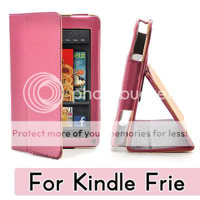 PINK LEATHER CASE COVER FRAME STYLE FOR  KINDLE FIRE 7 TABLET 