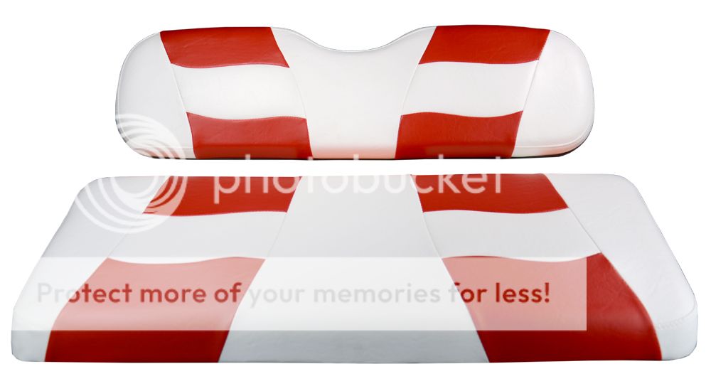RIPTIDE White/Red Two Tone Seat Cover for Club Car Precedent
