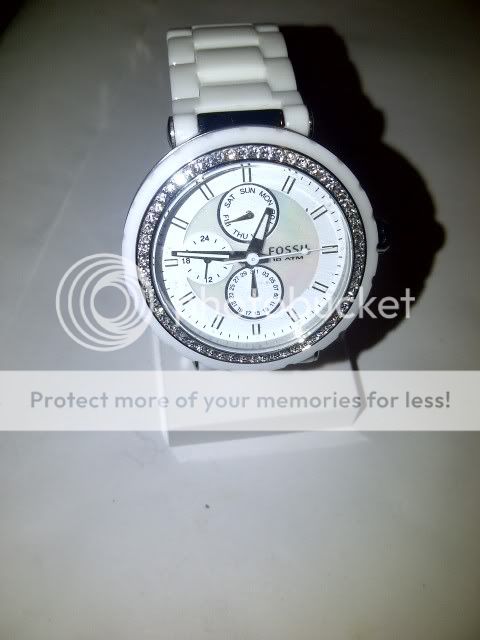   WHITE CERAMIC CHRONOGRAPH STAINLESS STEEL WOMANS WATCH CE1008  