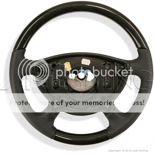 Mercedes Benz E Class W211 W463 Birdseye Maple Wood Black Leather Steering Wheel