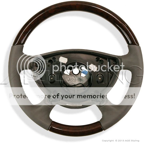 Mercedes E Class W211 W463 Walnut Wood Grey Heated Leather Steering Wheel New