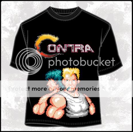 Contra Characters Nintendo NES Mens Tshirt Up, Down,  